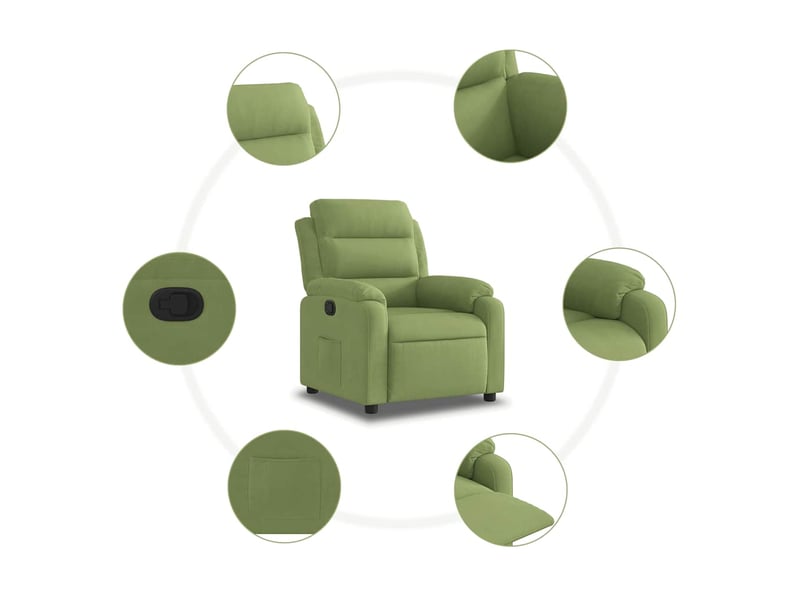  Vidaxl fauteuil inclinable vert clair velours  - Conforama E