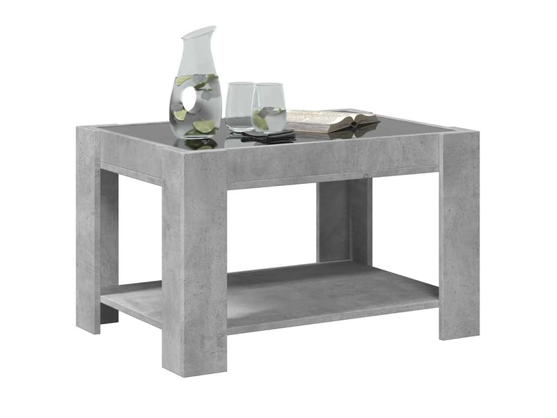  Table basse - table de salon - table à thé avec led gris béton 73x53x45 cm bois d'ingénierie  - Conforama E