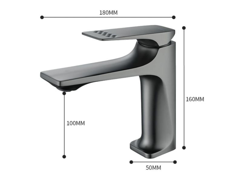  Robinet moderne lavabo salle de bain eau froidechaude lavabo évier robinet évier mono levier plan de travail anti-éclaboussures(gris gun)  - Conforama C