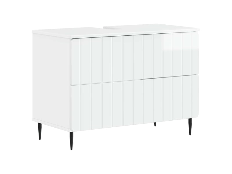 Ensemble de 2 meubles de salle de bain zwolle blanc brillant cf63222 - Conforama C