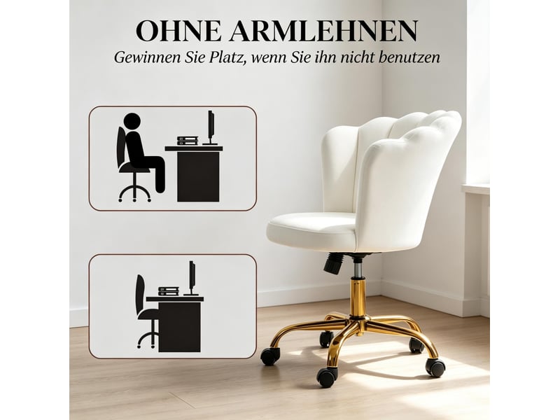  Fauteuil de coiffure 69x64 cm réglable en hauteur métal blanc  - Conforama D