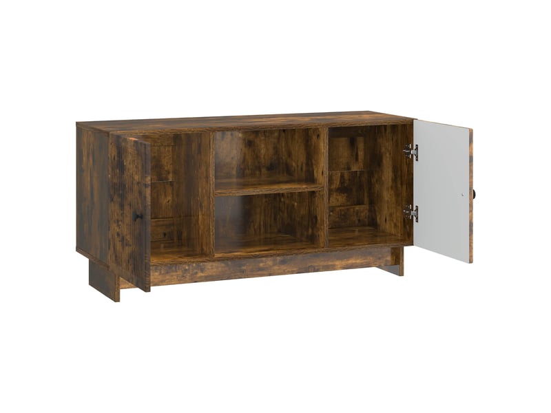  Meuble tv - banc tv - meuble de rangement 102 x 34,5 x 50 cm chêne fumé bois d'ingénierie  - Conforama D