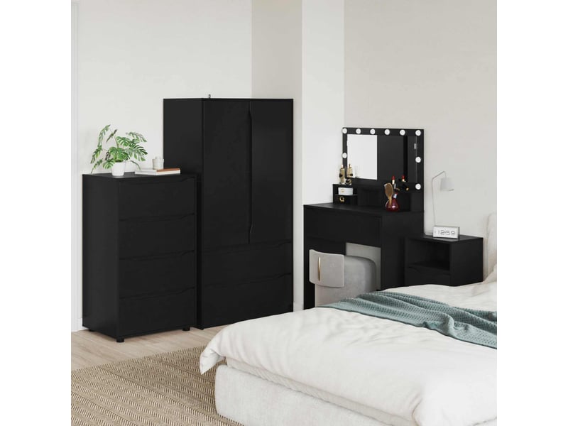  Armoires de rangement salon 60 x 48 x 105 cm bois d'ingénierie noir  - Conforama B