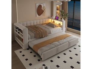 Lit gigogne 90x190 cm OPULERANE TRADING LTD coloris beige