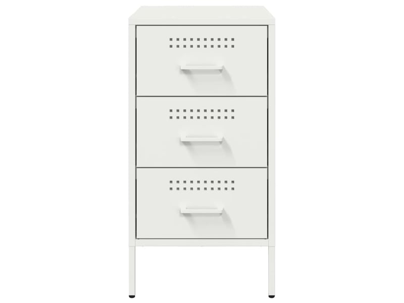  Lot de 2 tables de chevet - cabinet de chevet - table de nuit blanc 36x39x68 cm acier  - Conforama E