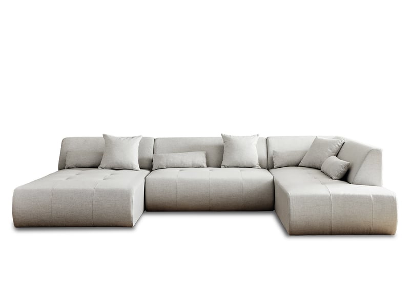  Onyx - canapé modulable panoramique d'angle droit 7 places - en tissu - lisa design - gris clair ONYX - Conforama A