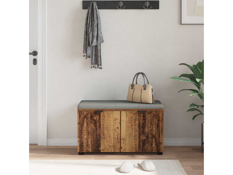  Banc d'entrée, banc interieur avec coussin bois ancien 80x38x46 cm shl61848  - Conforama D