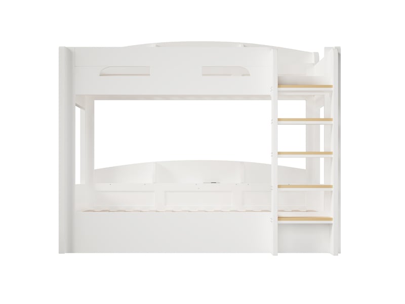  Lit superposé blanc 90x200 cm avec rangements latéraux et port usb IKSETERA TRADING LTD - Conforama W