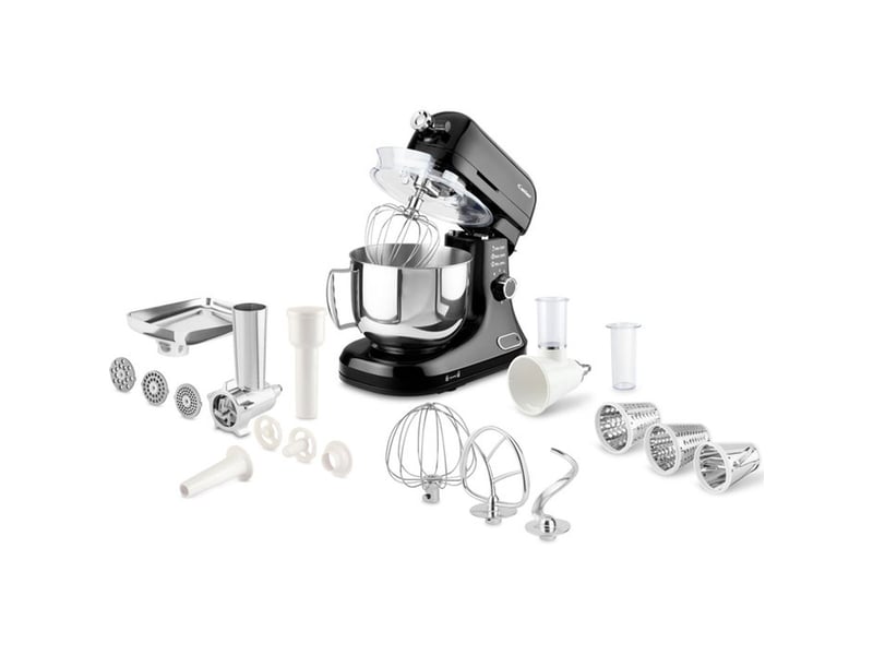  Robot multifonction 6 vitesses avec echelle integree 5 l inox et hachoir a viande noir 41015453 - Conforama A