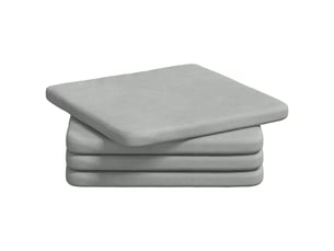 Lot de 4 coussins de siège, coussins décoratifs velours gris clair 40 x 40 x 3 cm cf60037