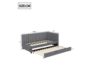 Lit simple 90x200 cm coloris gris