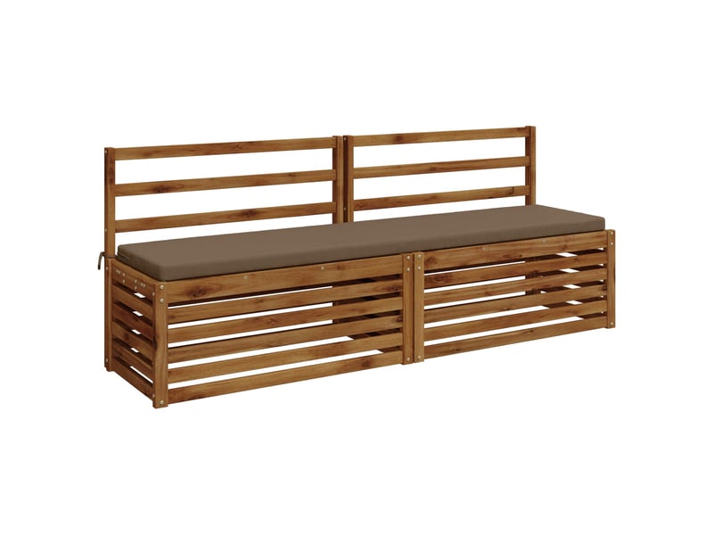 Lot de 2 coussins de banc, coussins d'assise soest 100 % polyester taupe cf57476 - Conforama C