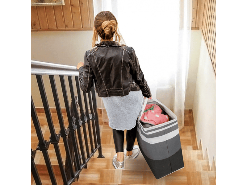  Panier à linge sale pliable de grande capacité (75 l), fabriqué en tissu oxford, avec poignées. Pour la salle de bain et le rangement du linge.  - Conforama C