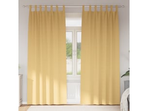 Lot de 2 rideaux occultants, rideaux black-out avec anneaux beige 245 x 140 cm cf44569