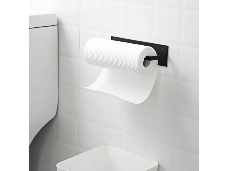  Porte-serviettes mural en métal, porte-serviettes auto-adhésif, 22 cm, non poreux (blanc)  - Conforama B