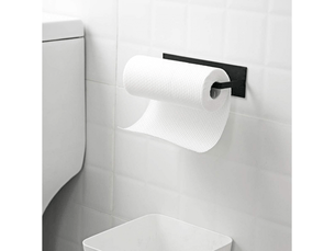 Porte-serviettes mural en métal, porte-serviettes auto-adhésif, 22 cm, non poreux (blanc)