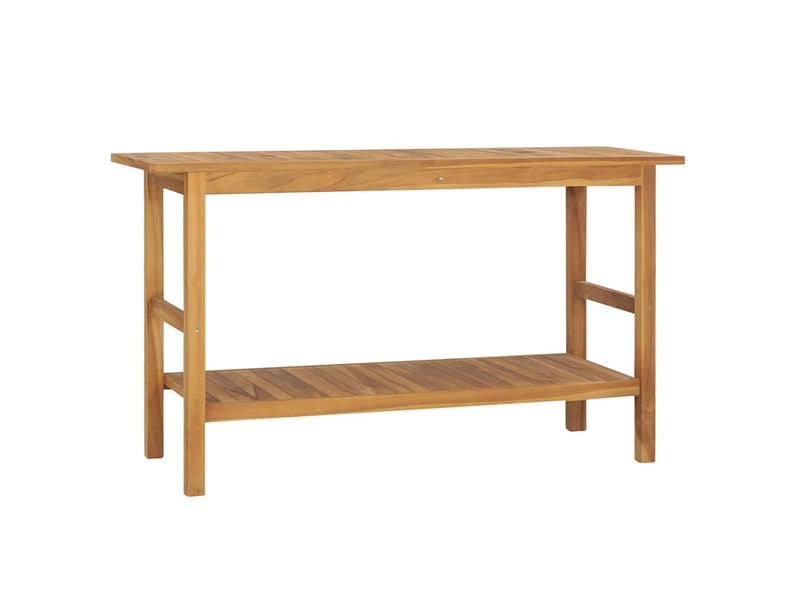  Meuble de rangement salle de bain bois de teck solide 132x45x75 cm  - Conforama D