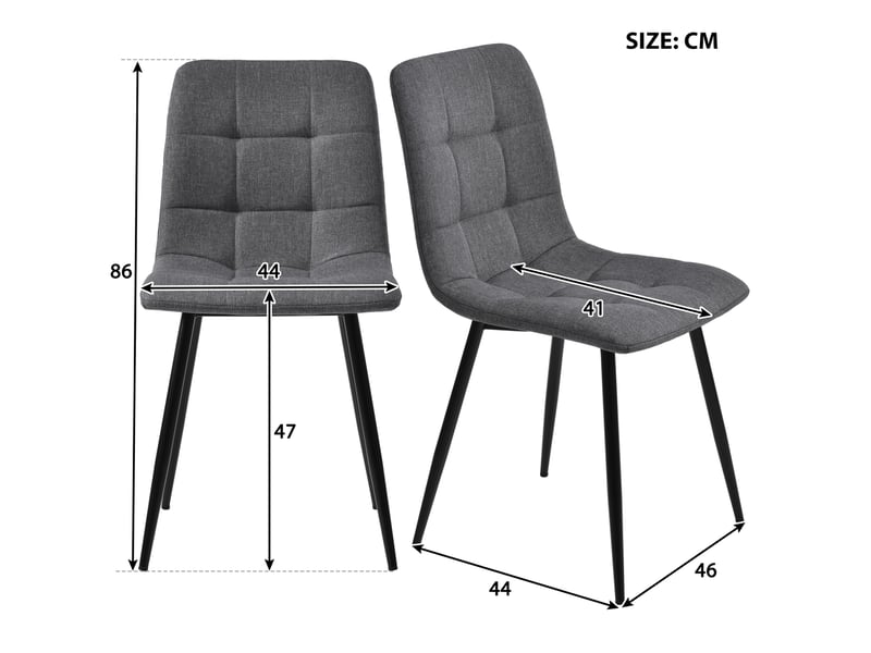  Ensemble table et 4 chaises moderne, plateau rectangulaire effet marbre, sièges en tissu gris foncé pour repas  - Conforama C