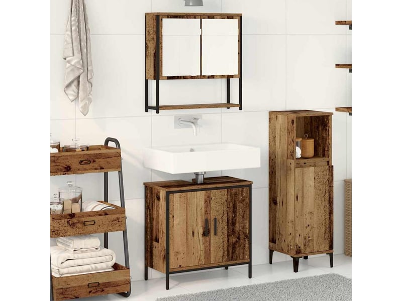 Ensemble de mobilier de salle de bain 2 pc marron cf64163 - Conforama B