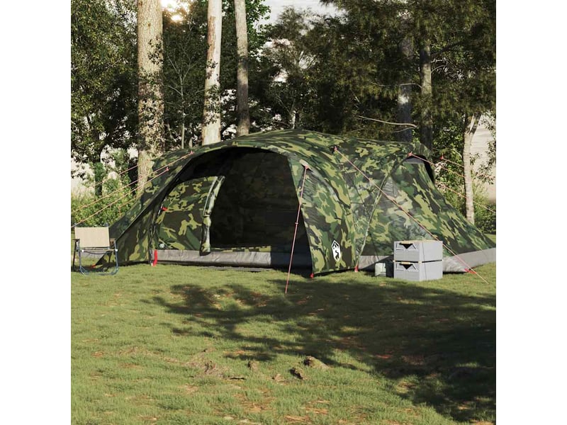  Tente de camping, tente familiale à dôme 6 personnes camouflage imperméable shl45369  - Conforama C