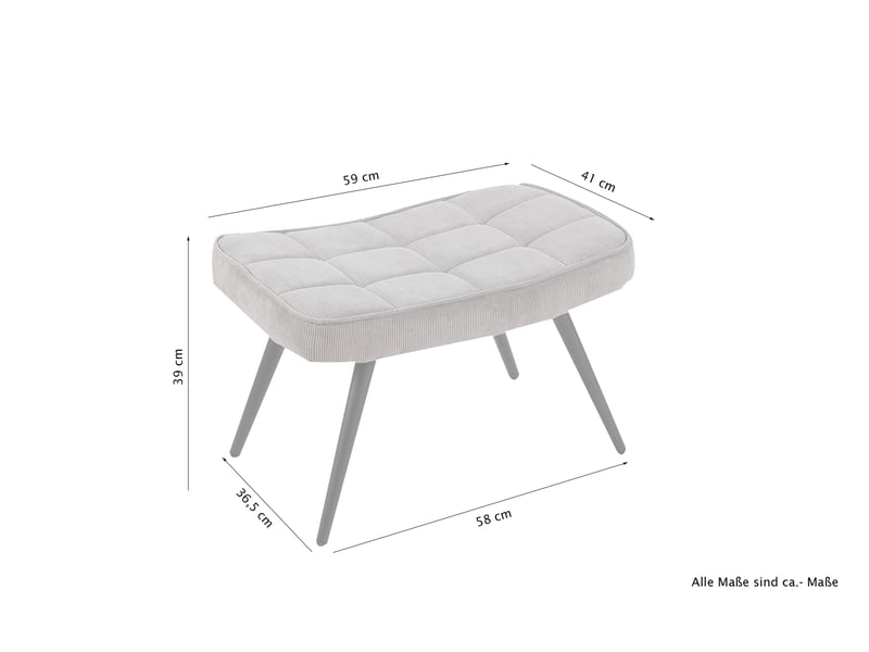 Byliving tabouret uta tissu velours vert foncé structure noir époxy repose-pieds tabouret l 60, h 39, p 41 cm 4251942229158 - Conforama D