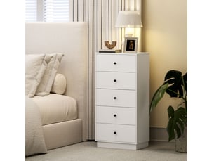 Commode 5 tiroir(s)    <strong>DESVIAE</strong> <strong></strong> coloris blanc largeur 29 cm