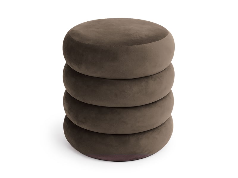  Tabouret en velours avec rangement 42 cm snuggo marron SNUGGO - Conforama A