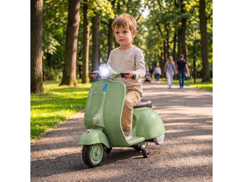  Moto électrique pour enfants vespa 6v, batterie au lithium verte  - Conforama C