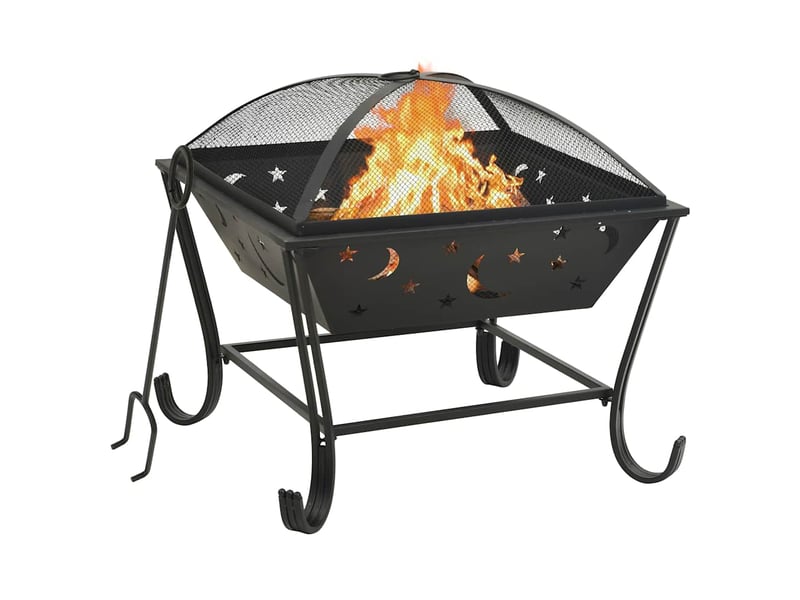 Brasero exterieur, foyer camping avec tisonnier 62 cm xxl acier - Conforama B