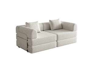 Canapé convertible modenvie 2 places en chenille kaki avec rangement d'accoudoir