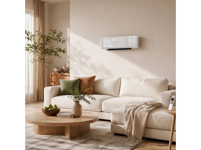 Radiateur électrique mural 2000w céramique ptc avec télécommande et minuterie panneau en verre blanc - Conforama E