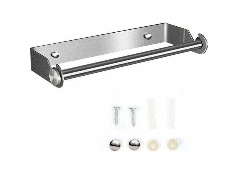  Enowelir support mural déroulant pour rouleaux de cuisine papier essuie-tout et film aluminium argenté  - Conforama A