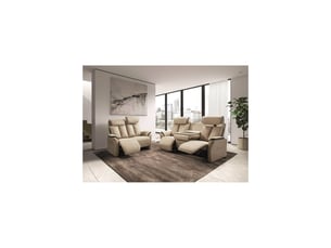Canapé droit relax électrique <strong>ALTOBUY</strong> <strong>ODEON</strong> 2 places Polyester beige