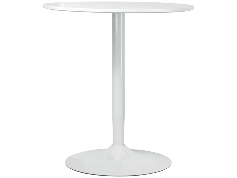 Table à manger pour 2 personnes, plateau rond, piètement en acier, blanche, 70 x 70 x 75 cm - Conforama B