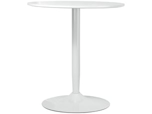 Table à manger pour 2 personnes, plateau rond, piètement en acier, blanche, 70 x 70 x 75 cm