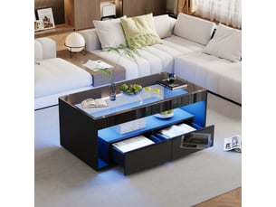 Table basse rectangulaire coloris noir <strong></strong> <strong></strong> - 50 cmx110 cm