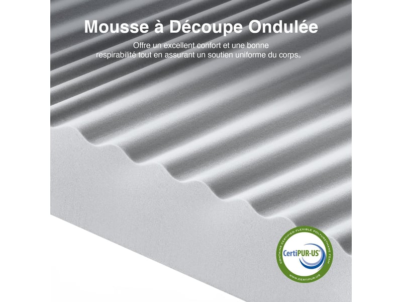 Avenco matelas en mousse - 7 zones de confort, soutien mi-ferme et housse lavable - 90 x 200 cm - épaisseur 18 cm - Conforama D