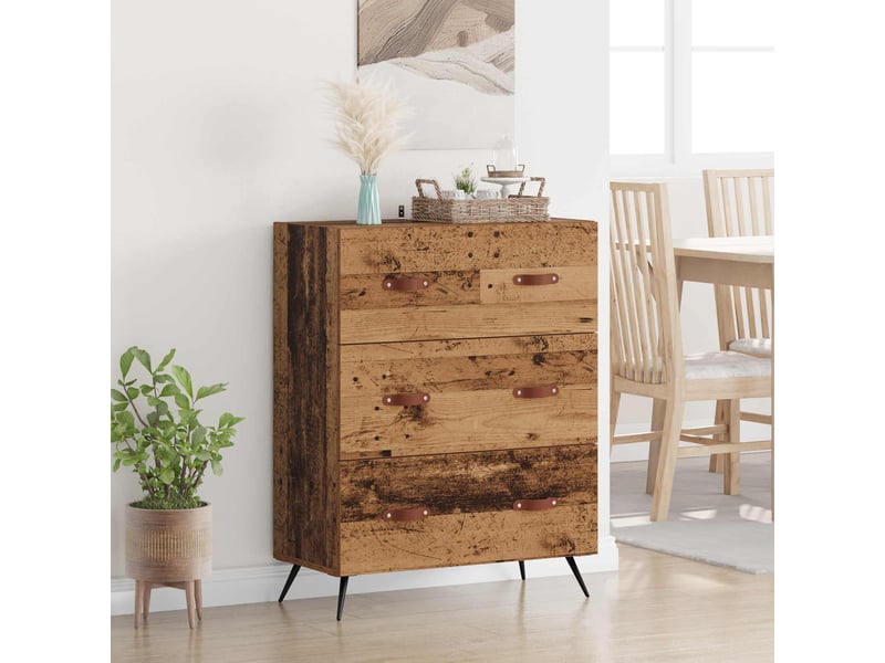  Commode chambre adulte, armoire à tiroirs bois ancien 69,5x34x90 cm bois d’ingénierie  - Conforama B