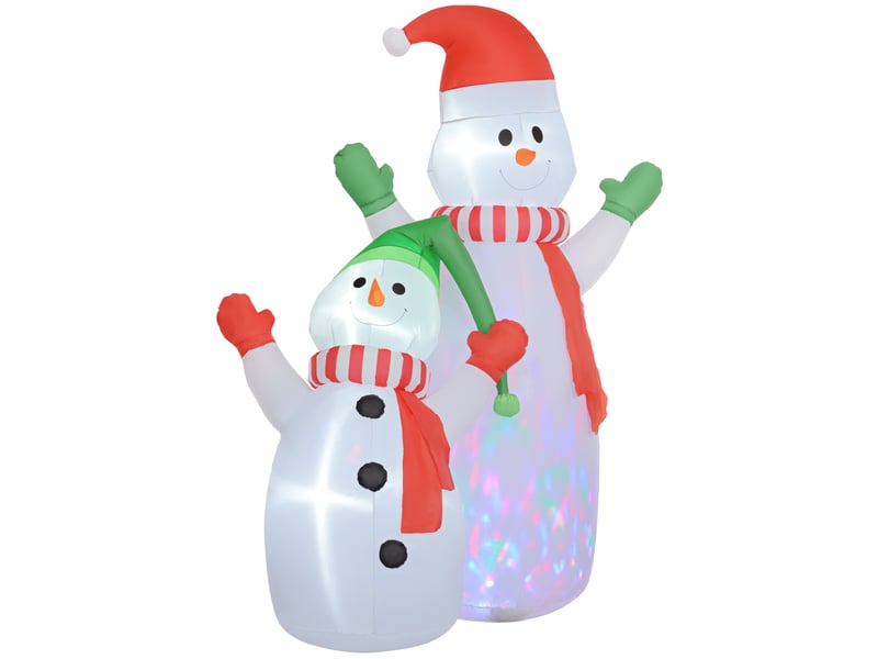  Bonhomme de neige gonflable de noël, 240 cm, décoration gonflables de noël avec lumières led, blanc  - Conforama B
