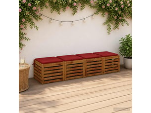 Lot de 4 coussins de siège, coussins d'assise soest 100 % polyester bordeaux cf60357