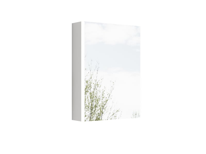  Meuble miroir salle de bain mural 50cm blanc led, prise fr, 1 porte, préassemblé  - Conforama D