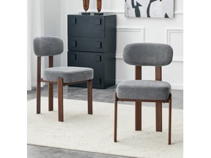 Chaise de salle à manger lot de 2 57x49x82,5 cm – gris – dossier incurvé et assise confortable