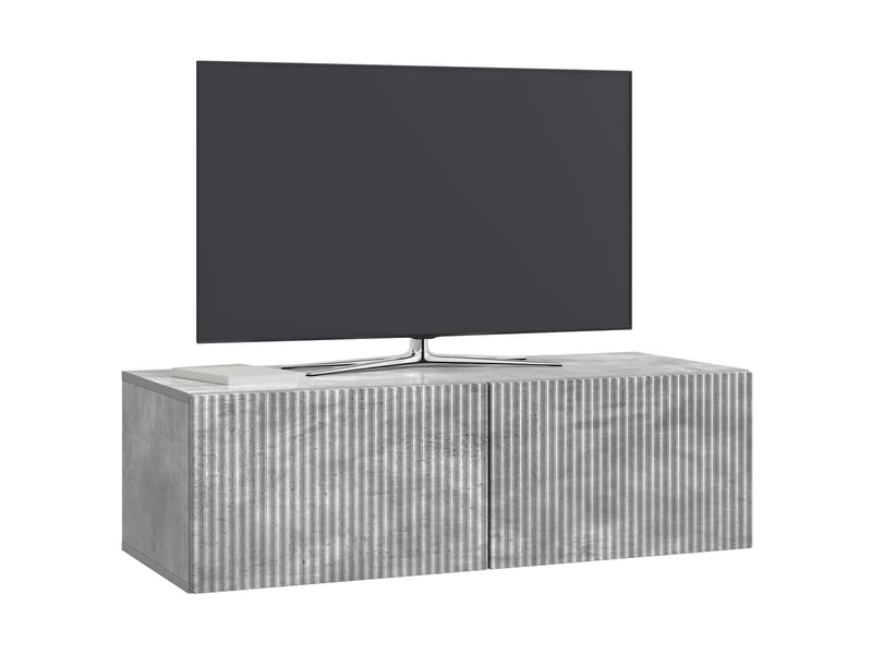  Meuble tv - banc tv - meuble de rangement mural 98 x 41 x 30 cm gris béton bois d'ingénierie  - Conforama C