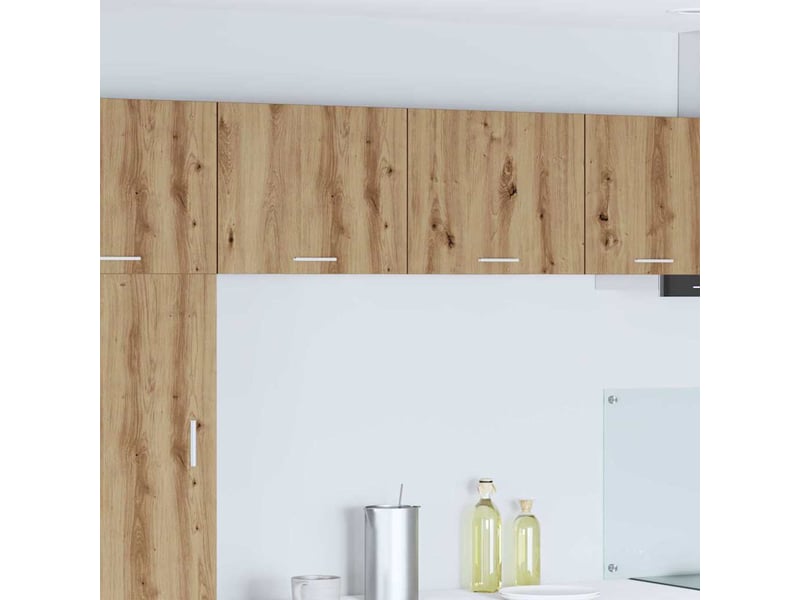 Meuble de rangement cuisine, armoire suspendue chêne artisan et blanc 50x31x40cm - Conforama B