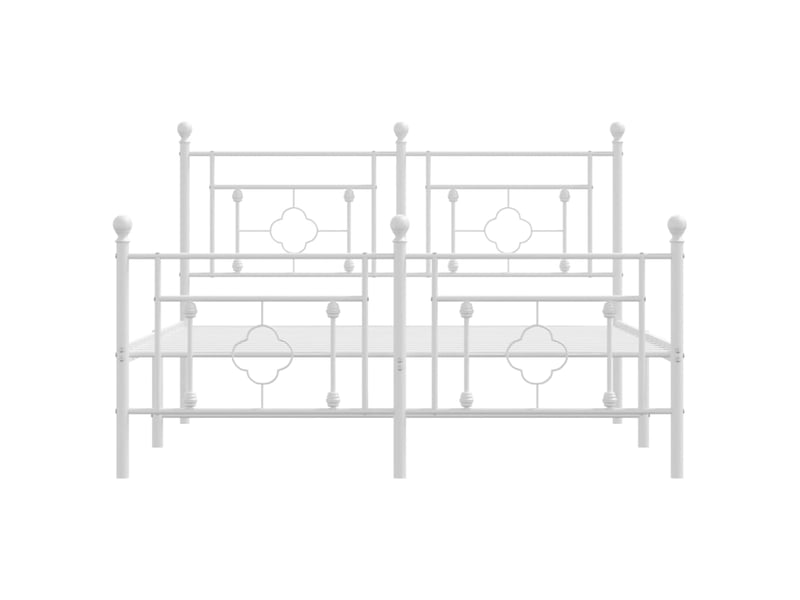 Lit double- lit adulte - cadre de lit métal sans matelas et pied de lit blanc 140x190 cm - Conforama D