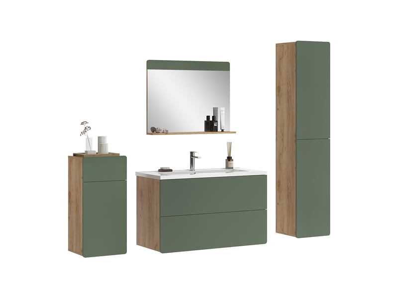  Vicco meubles bain, vertchêne doré, 5 pièces  - Conforama E