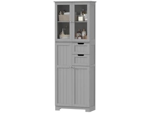 Meuble de salle de bain haut meuble de rangement 60x30x170cm gris