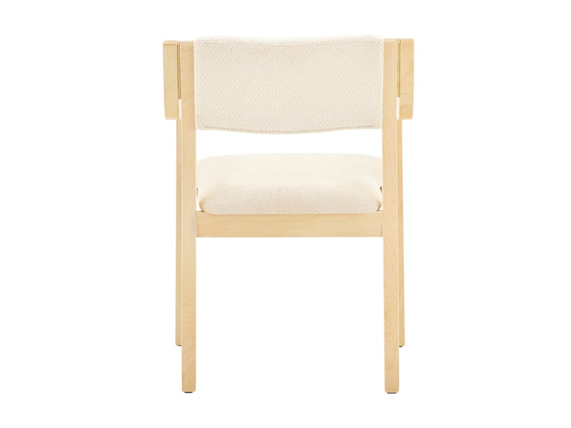  Ensemble de 2 chaises de salle à manger avec accoudoirs 53x45,5x77 cm design scandinave en bois blanc  - Conforama A
