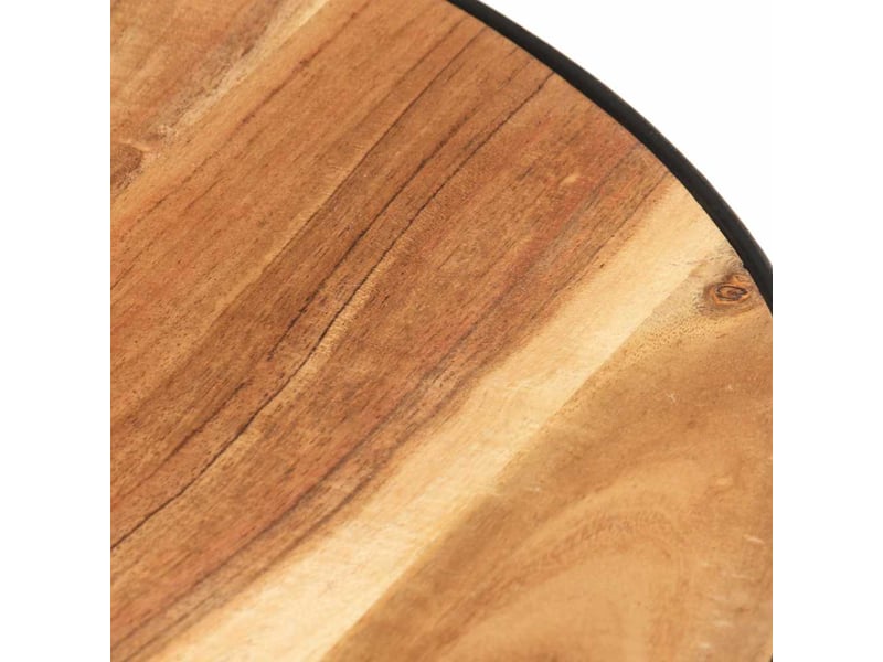  Table basse - table de salon - table à thé noir 68x68x36 cm bois d'acacia massif  - Conforama E