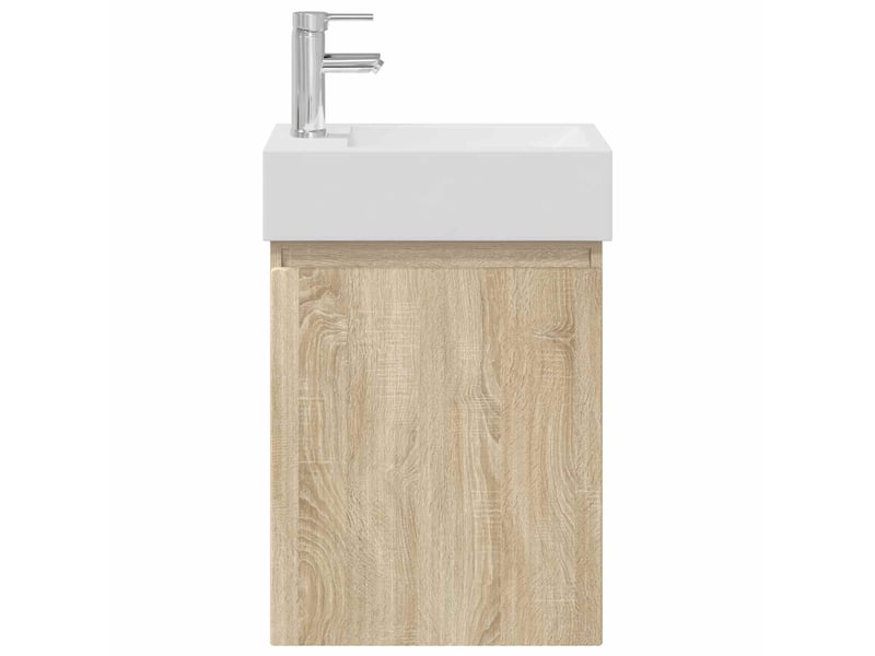 Meuble de rangement salle de bain avec robinet chêne sonoma shl213 - Conforama E